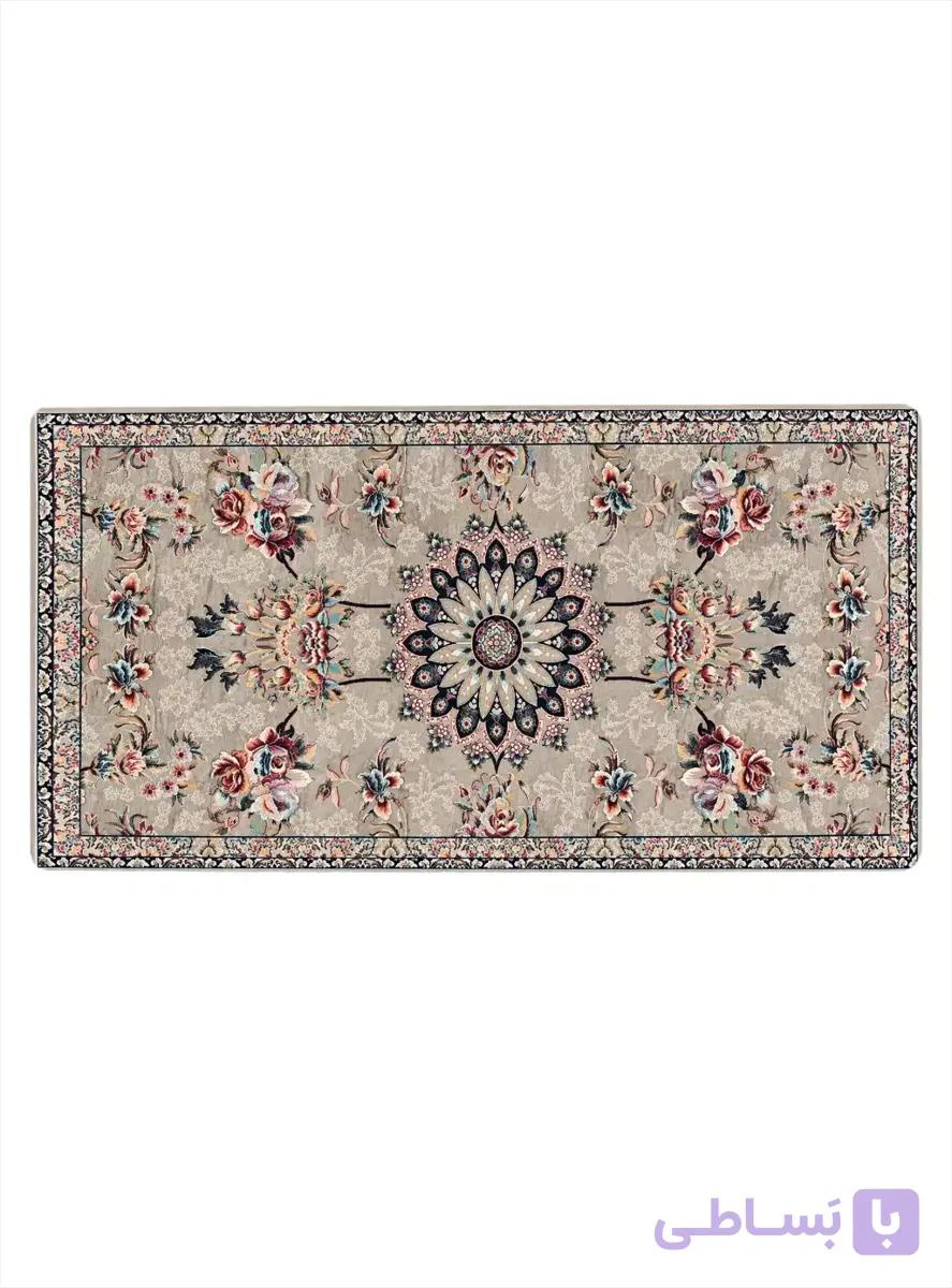 پشتی ماشینی ترنج دار طرح آیهان رنگ فیلی 1200 شانه کد 3333 — تصویر 1