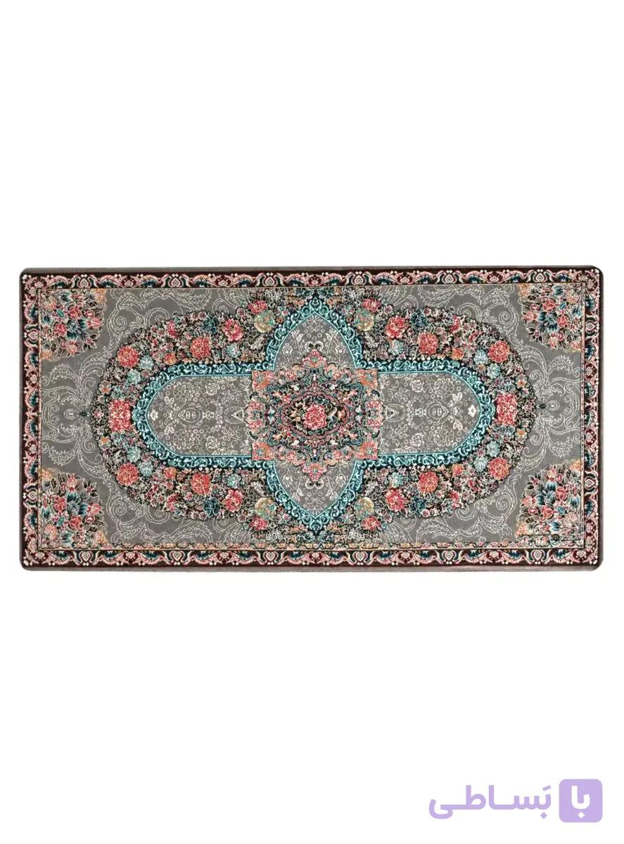 پشتی ماشینی 700 شانه طرح کارینا رنگ طوسی کد 1667 — تصویر 1