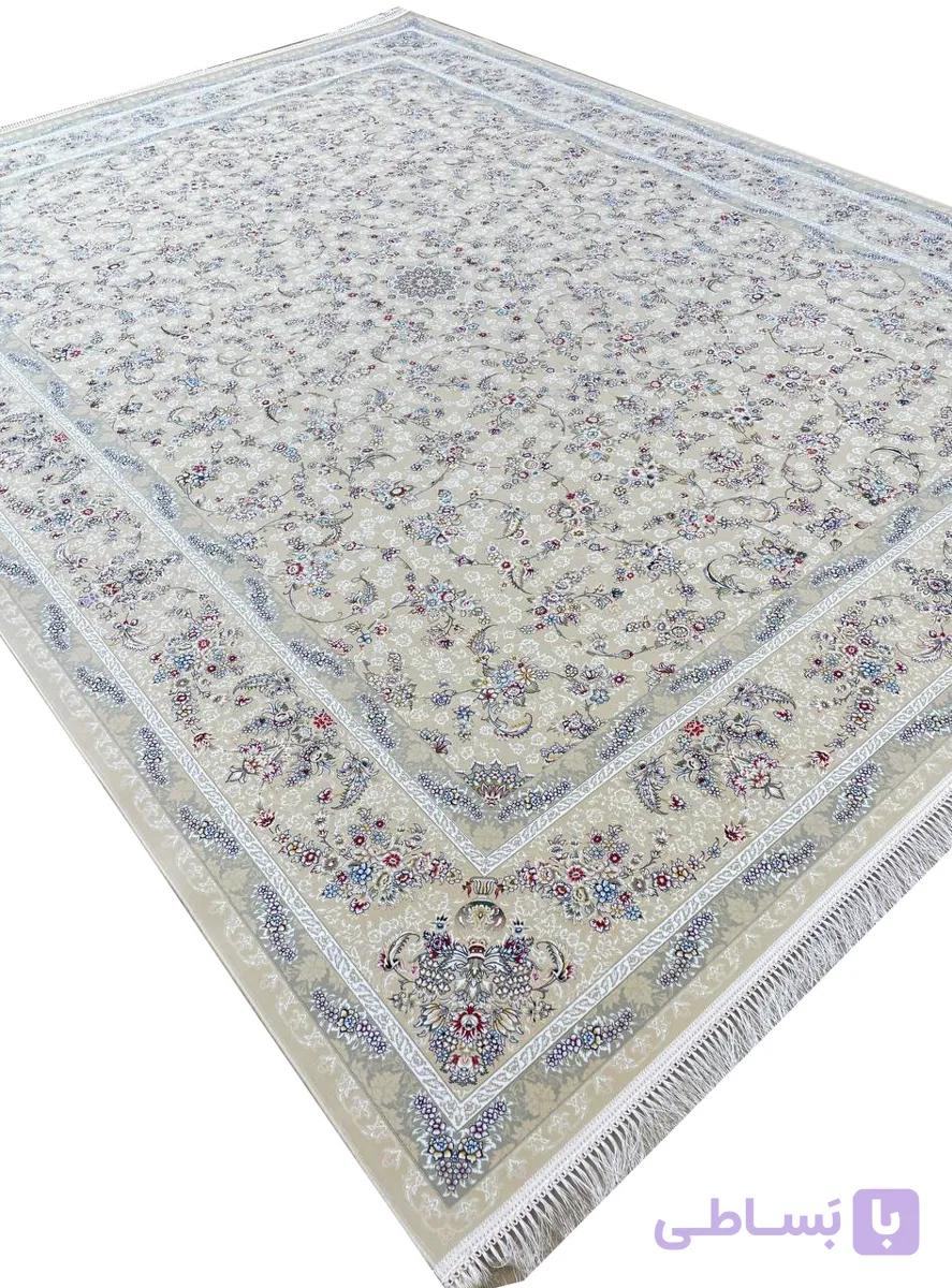 فرش طرح مروارید کرم 1500 شانه 10 رنگ تراکم 4500 کد 1503 — تصویر 1