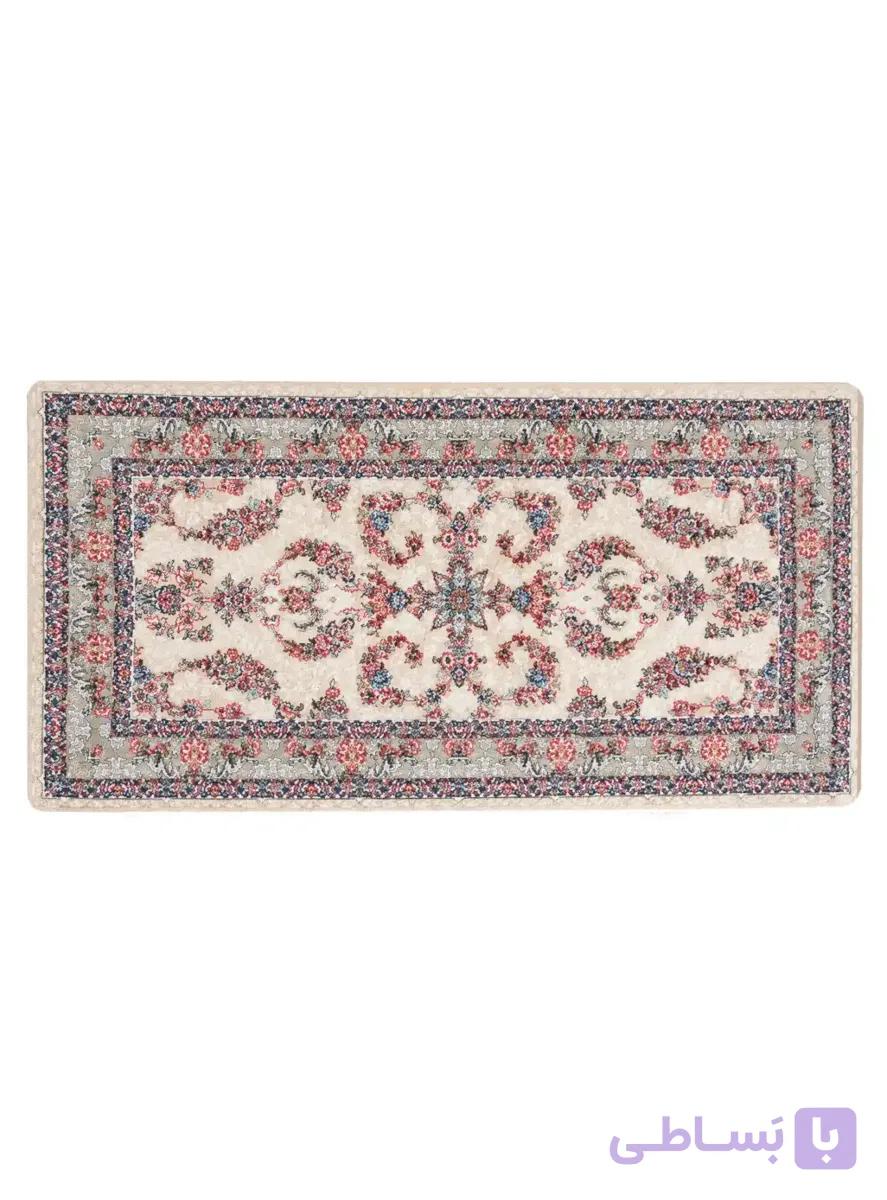 پشتی ماشینی افشان برجسته طرح تاج رنگ کرم 1200 شانه کد 3315 — تصویر 1