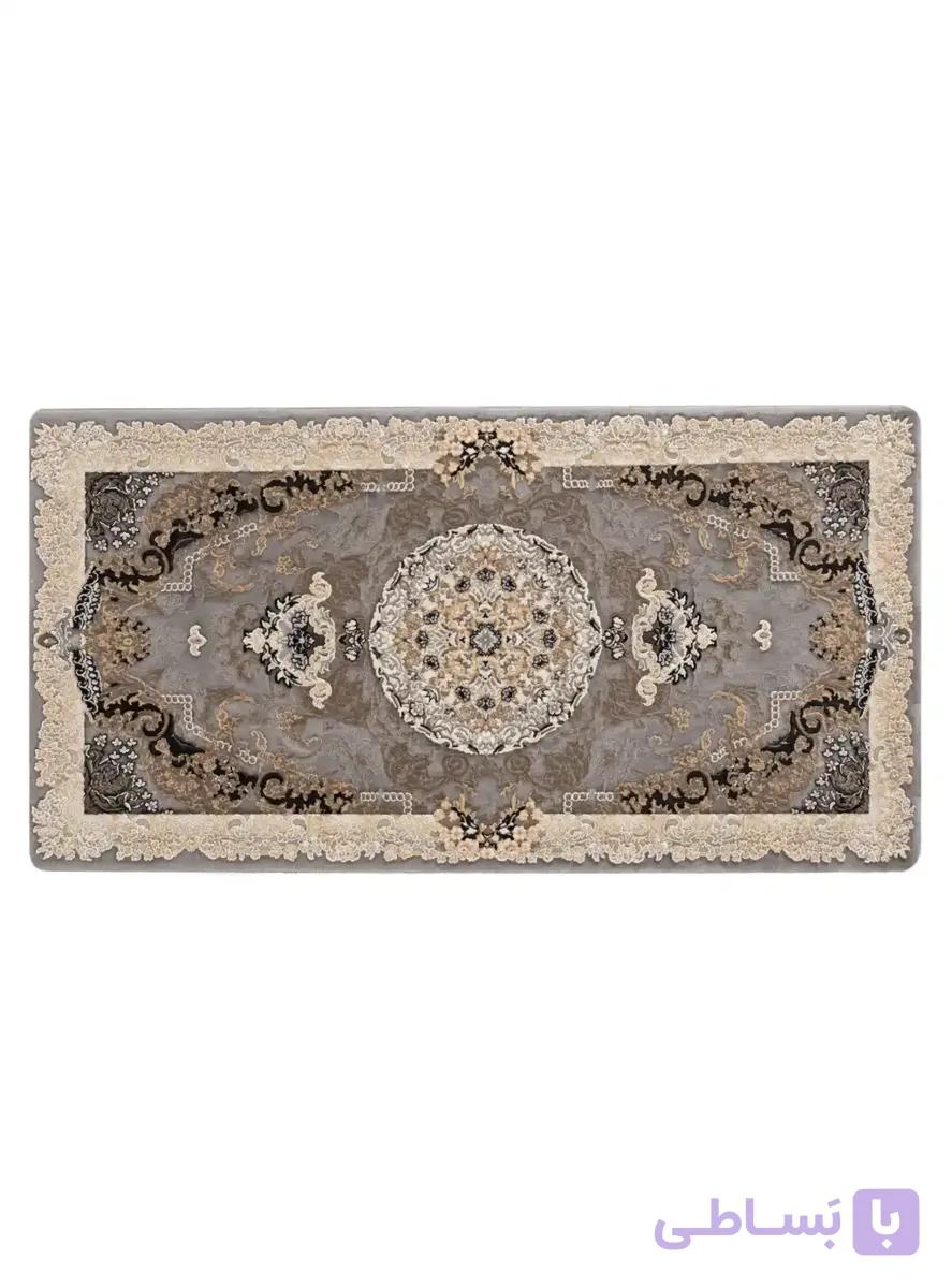 پشتی ماشینی ترنج دار طرح فریما دودی زغالی 1200 برجسته کد 3338 — تصویر 1