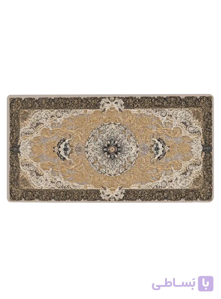 پشتی ماشینی ترنج دار طرح فریما رنگ بژ 1200 شانه کد 3337 — تصویر 1