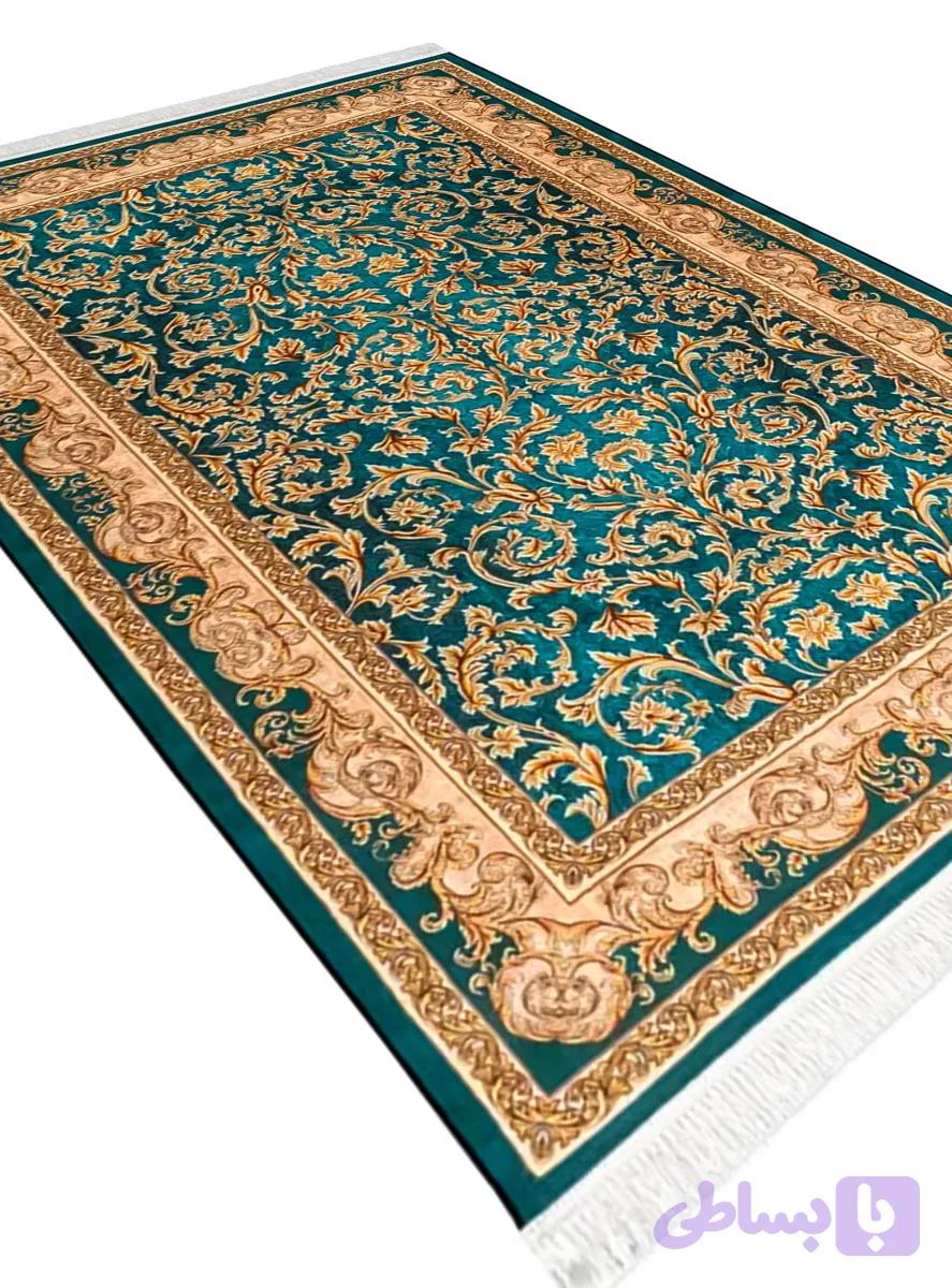 فرش طرح دلنواز رنگ سبز 1200 شانه کد 2555019052 — تصویر 1