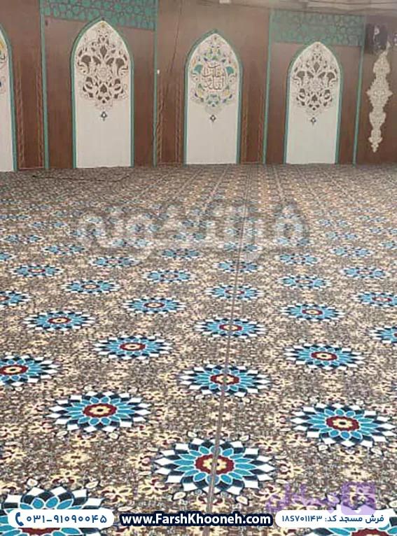فرش تشریفات سجاده ای طرح خورشید رنگ گردویی کد 701143 — تصویر 1