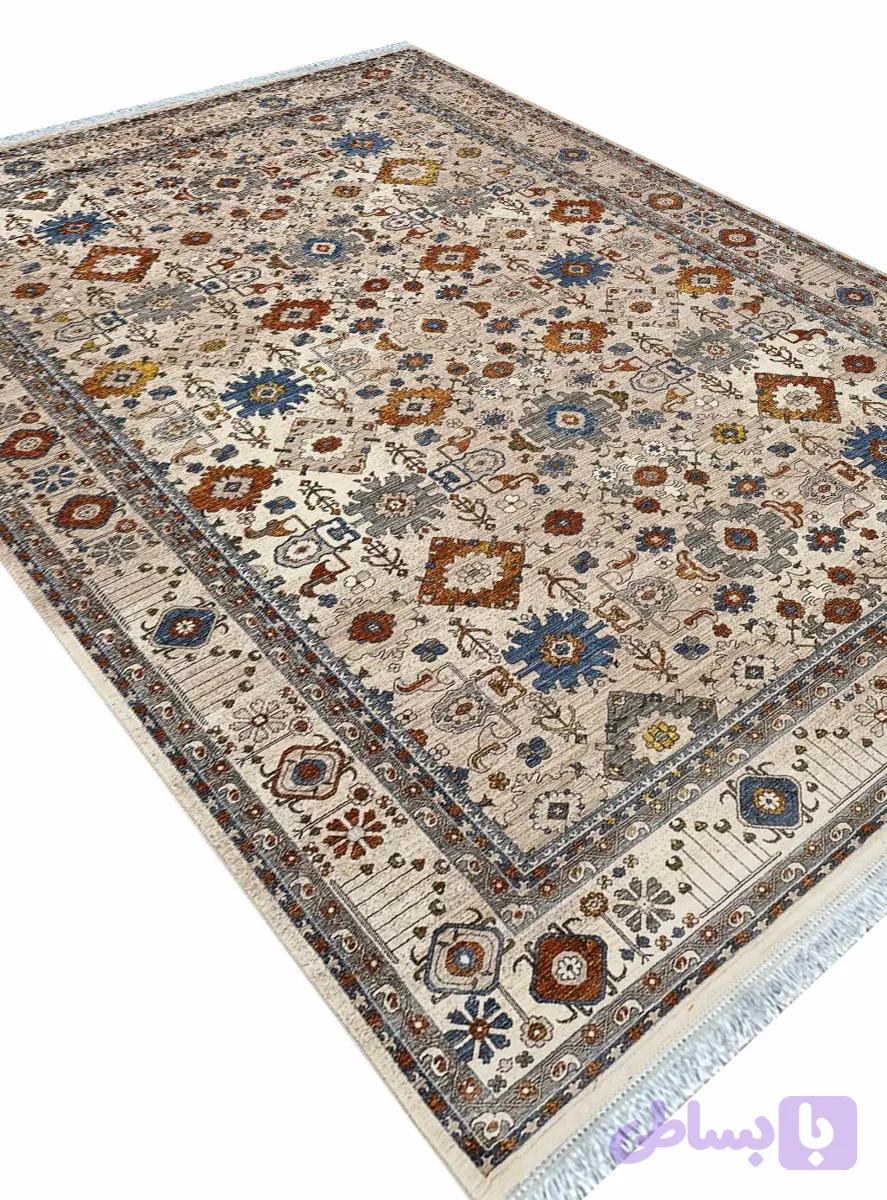 فرش سلطان آباد طرح زرنگار 700 شانه رنگ کرم بژ کد 76004 — تصویر 1