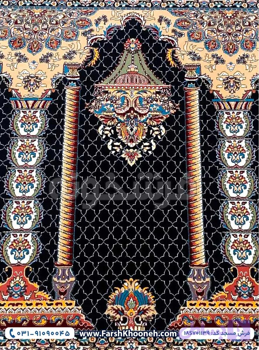 فرش سجاده ای طرح لوستری رنگ سرمه ای 700 شانه کد 1139 — تصویر 1