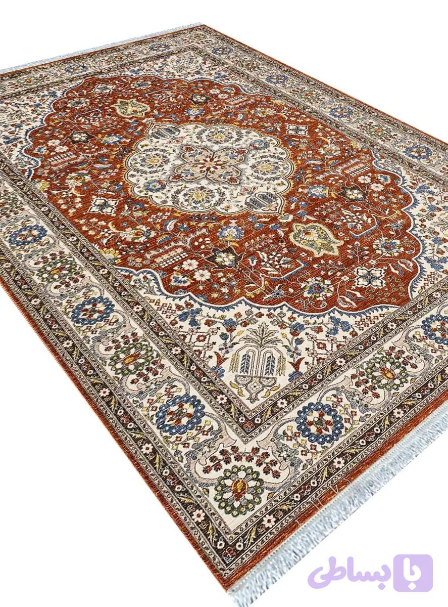 گبه ماشینی سلطان آباد رنگ نقره ای بژ 700 شانه کد 76012 — تصویر 1