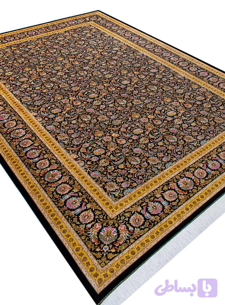 فرش افشان طرح الوان 1700 شانه رنگ سرمه ای تراکم 5100 کد Q202 — تصویر 1
