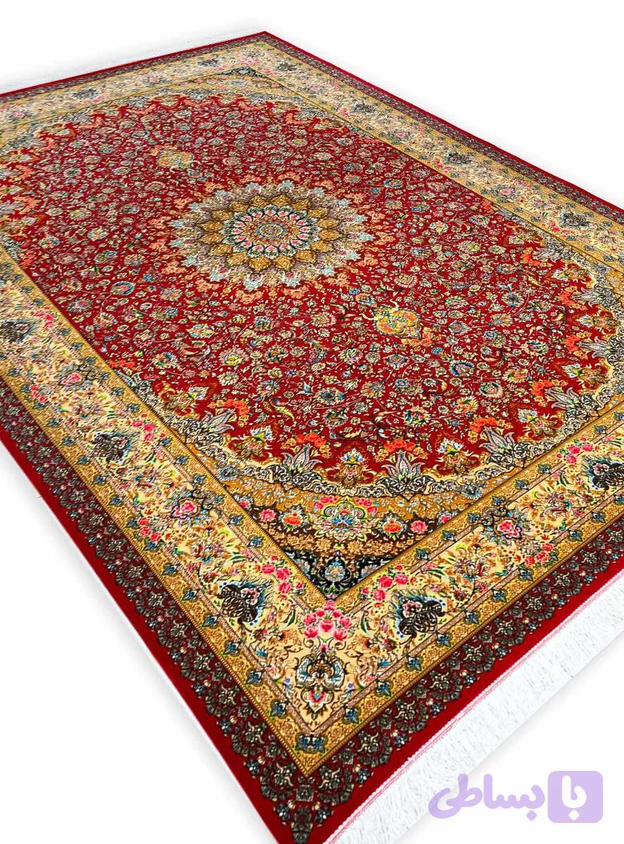 فرش ابریشم طرح فروغ 1700 شانه تراکم 5100 کد Q227 — تصویر 1