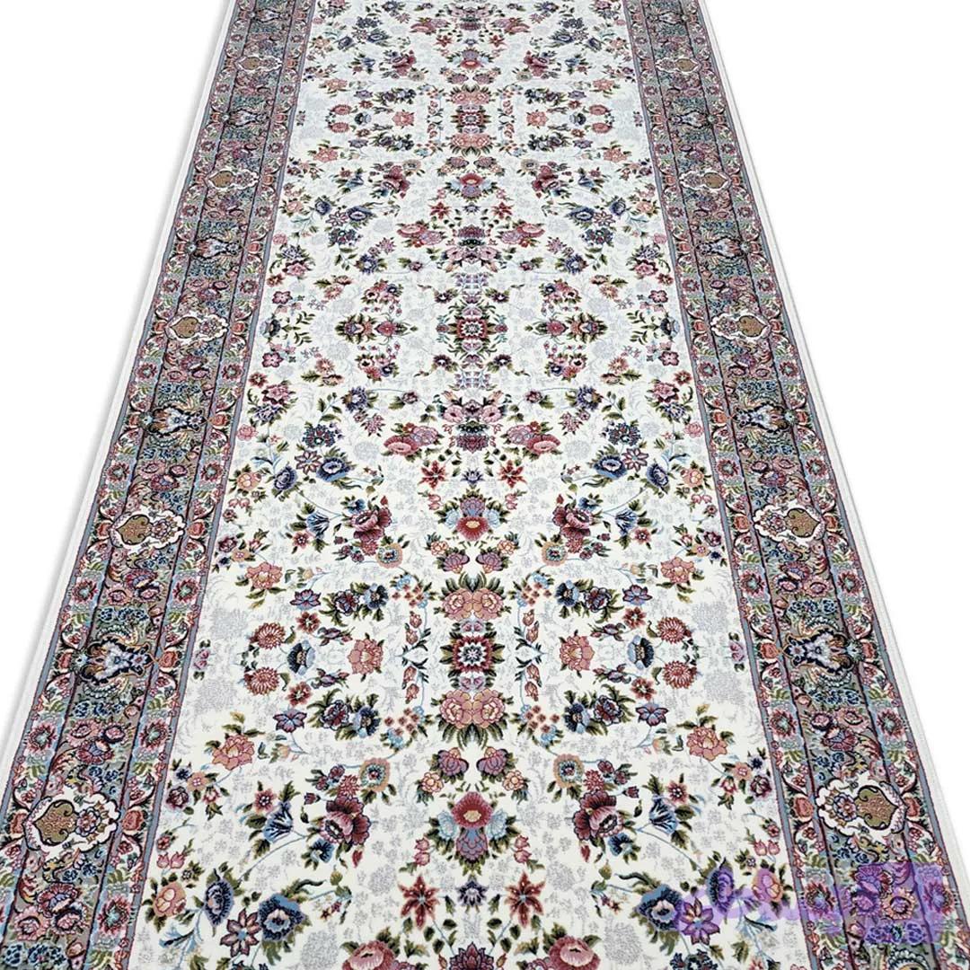 فرش کناره طرح باغ گل کرم 1200 شانه کد 20871 — تصویر 1