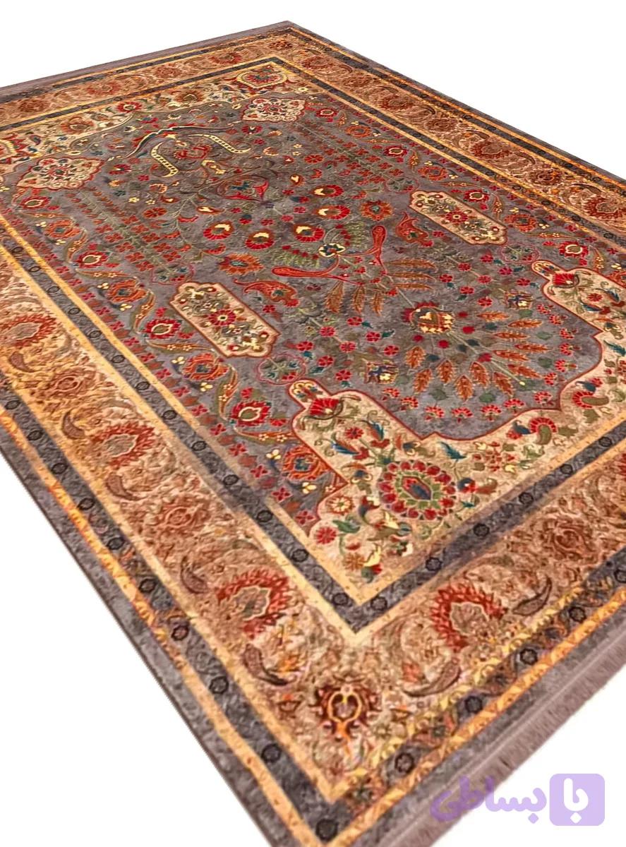فرش هلنا طرح سلطان رنگ طوسی 1200 شانه کد 25NH0070 — تصویر 1