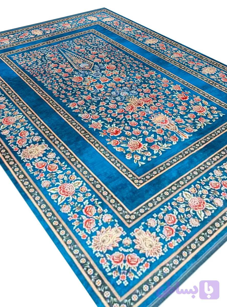 فرش هلنا طرح درختی 1200 شانه رنگ آبی کد 25CS0290 — تصویر 1