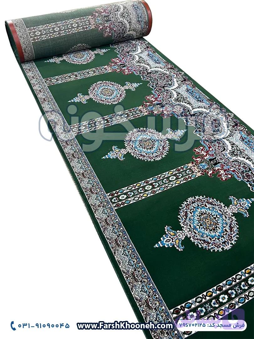 فرش سجاده ای طرح ماهور رنگ سبز 700 شانه کد 702125 — تصویر 1