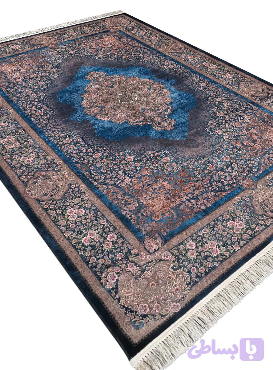 فرش کلاریس ساتین رنگ آبی 1200 شانه کد 2555037040 — تصویر 1