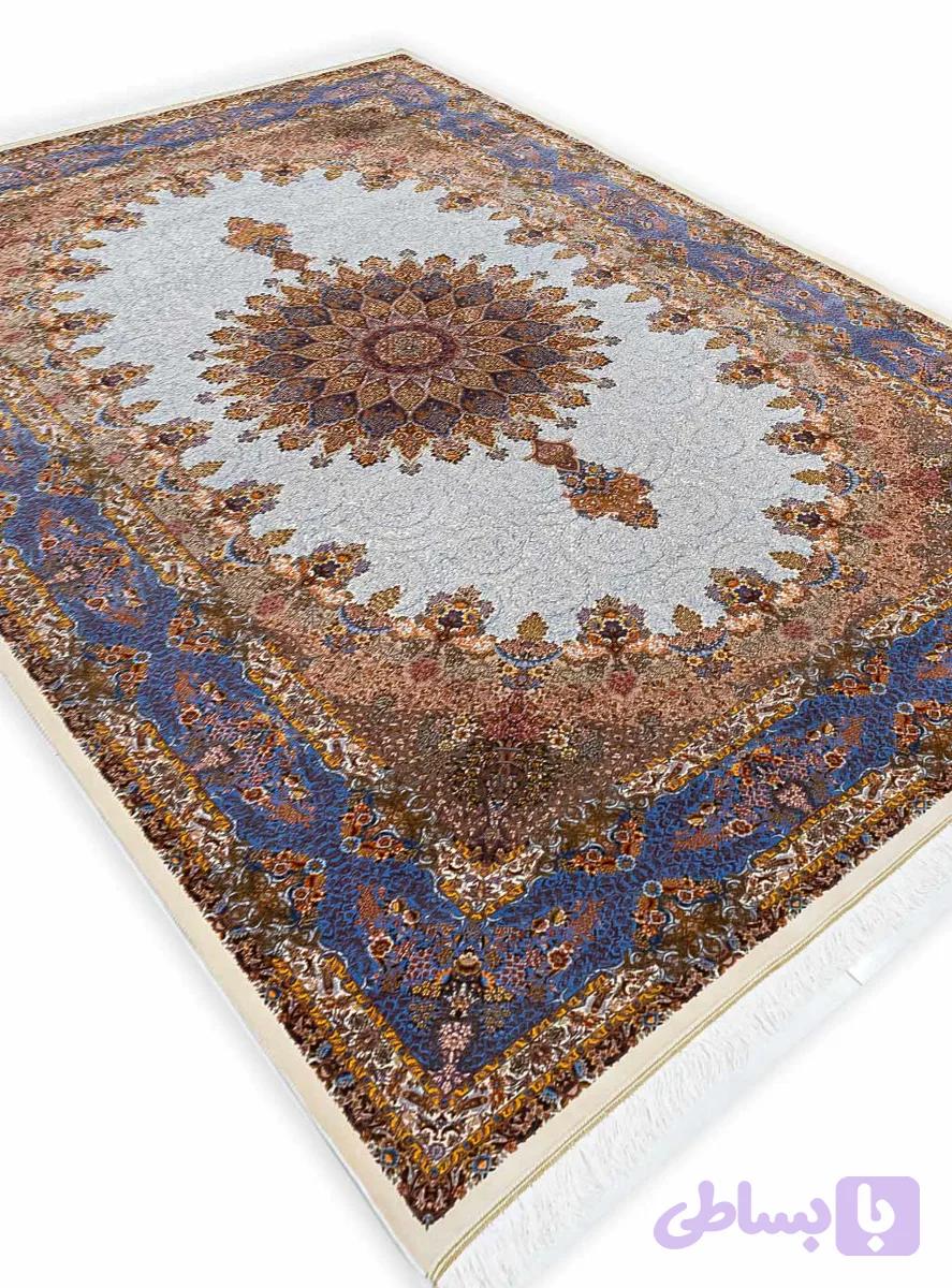 فرش ابریشم طرح گلریز 1700 شانه تراکم 5100 کد v516 — تصویر 1