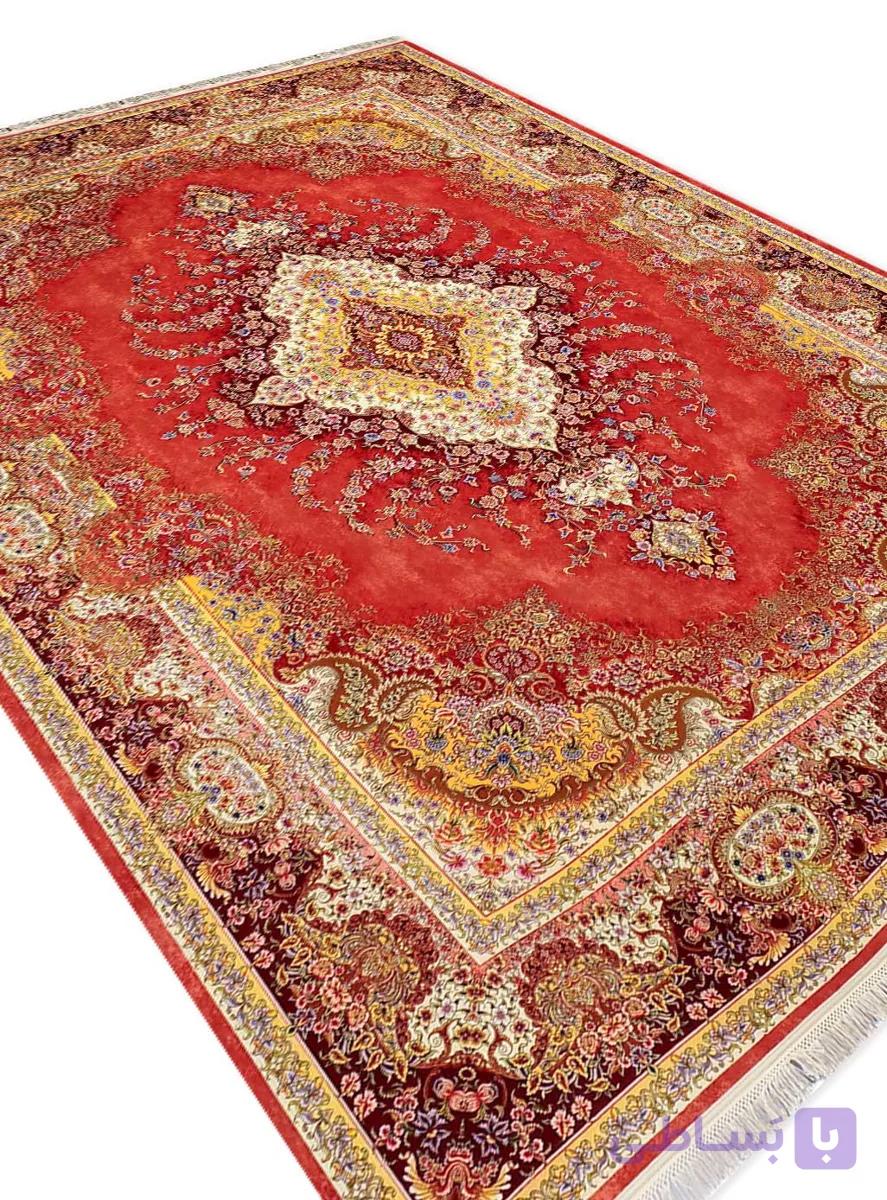 فرش تندیس طرح سینا رنگ عنابی 1500 شانه کد 4138 — تصویر 1