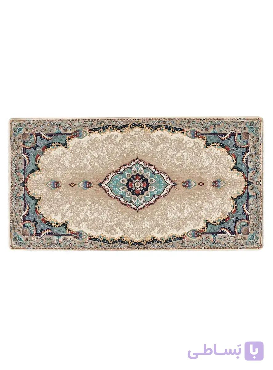 پشتی ماشینی ترنج دار طرح سیما رنگ بژ 1200 شانه کد 3335 — تصویر 1