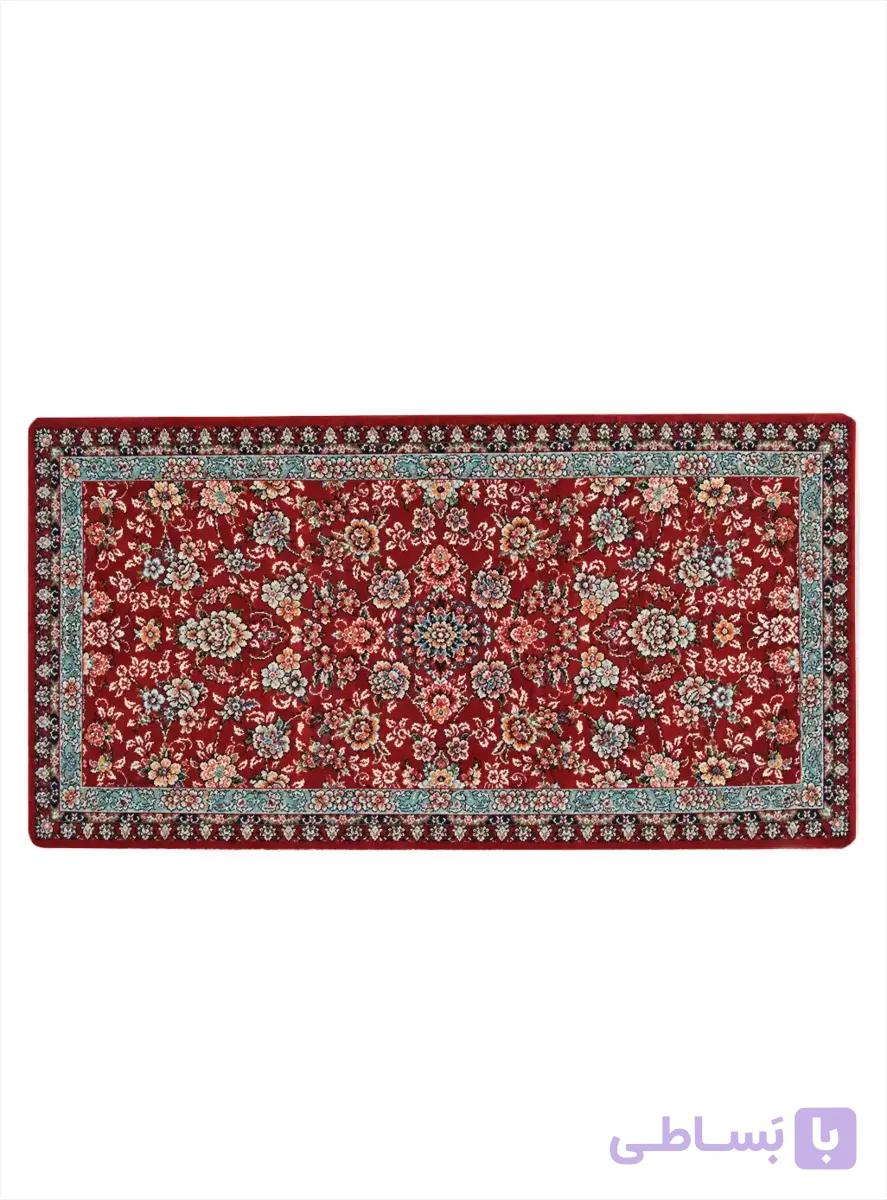پشتی ماشینی 700 شانه طرح افشان گل رز رنگ لاکی کد 1659 — تصویر 1