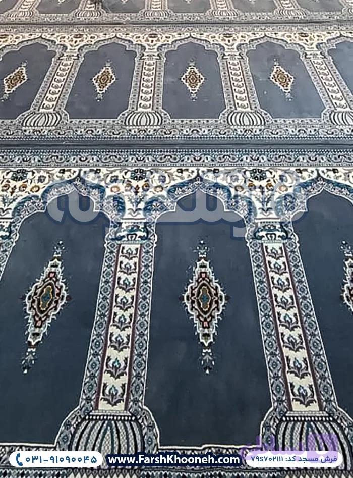 فرش سجاده ای طرح رضوان رنگ دودی کد 702111
