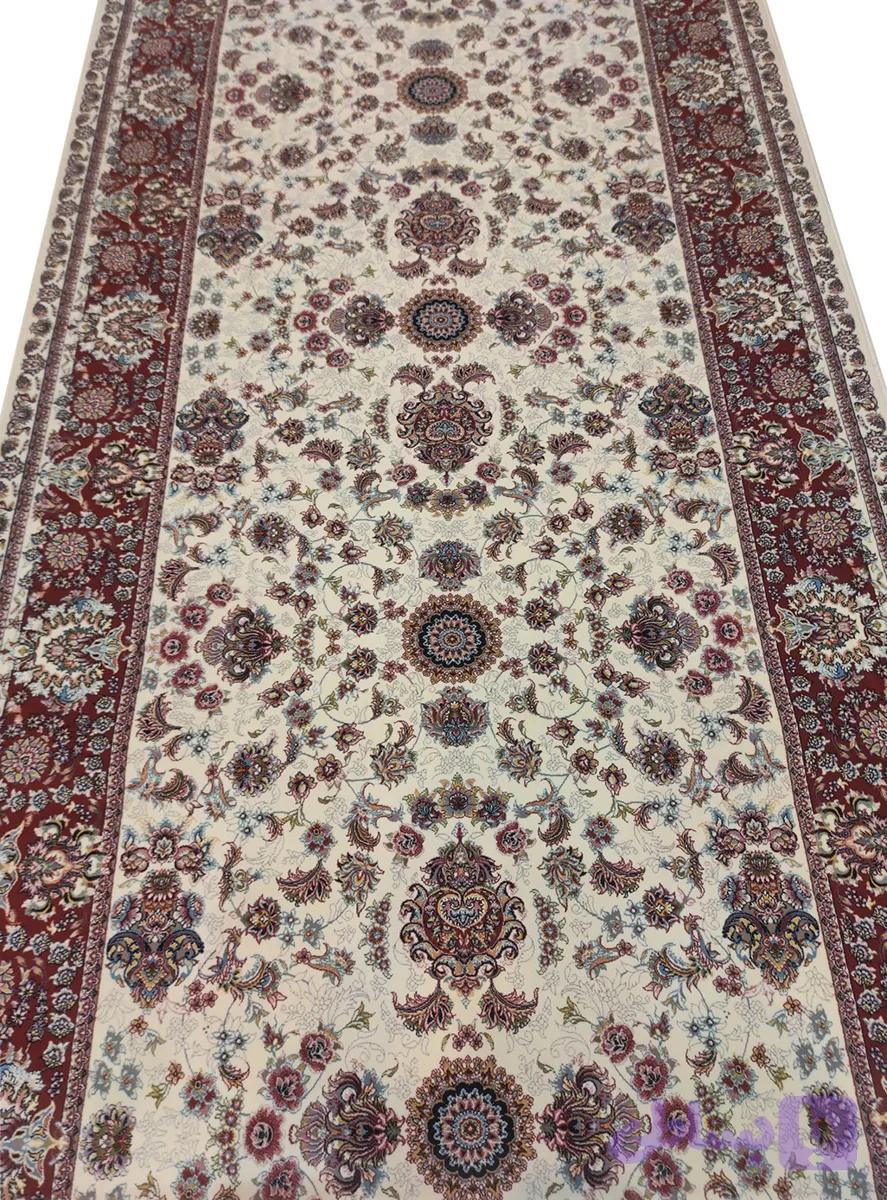 فرش کناره طرح ساینا رنگ کرم حاشیه پیازی 1200 شانه کد 7711 — تصویر 1
