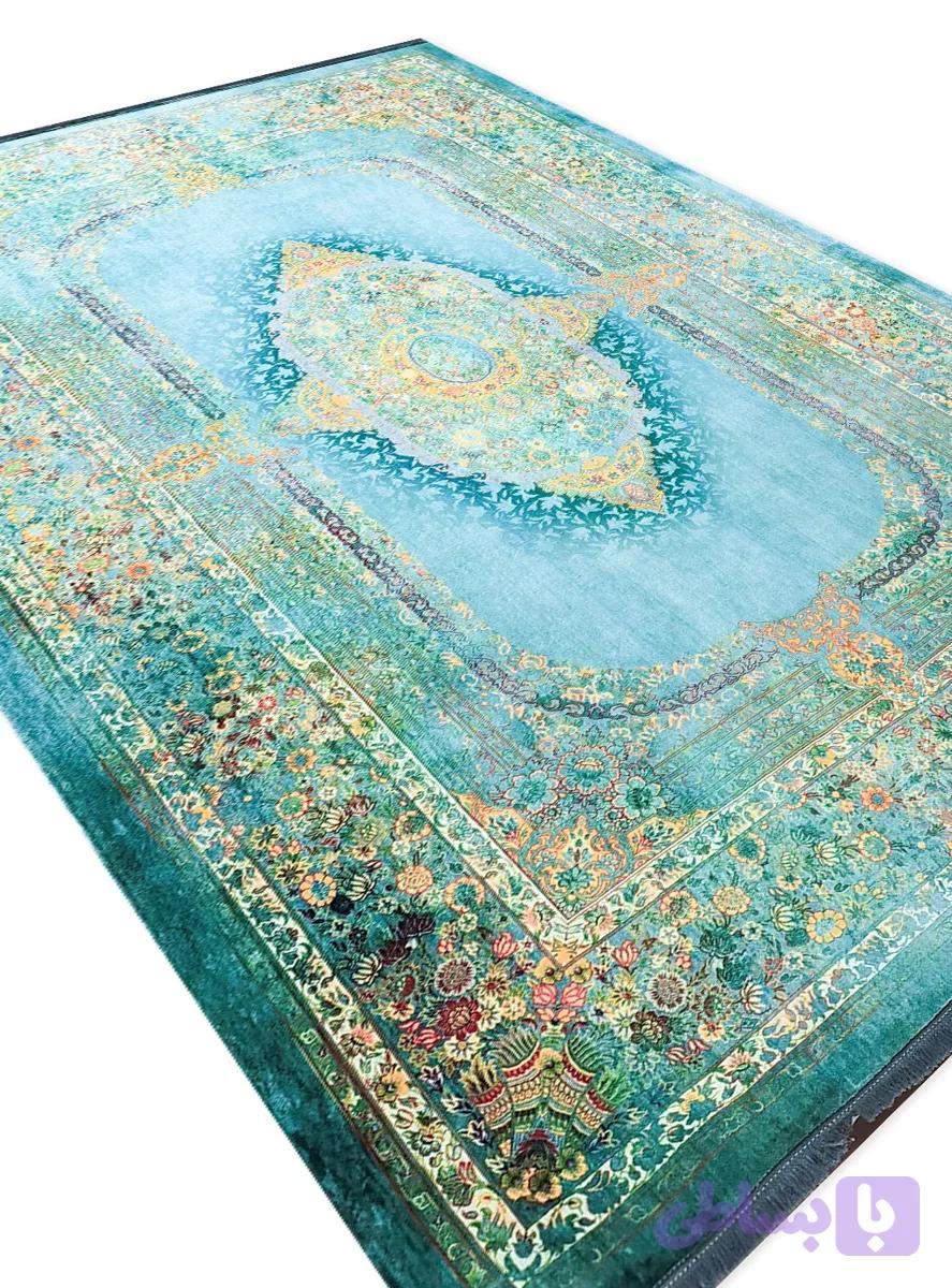 فرش هلنا طرح افران سبزآبی1200 شانه معادل 77 رج کد 809042 — تصویر 1