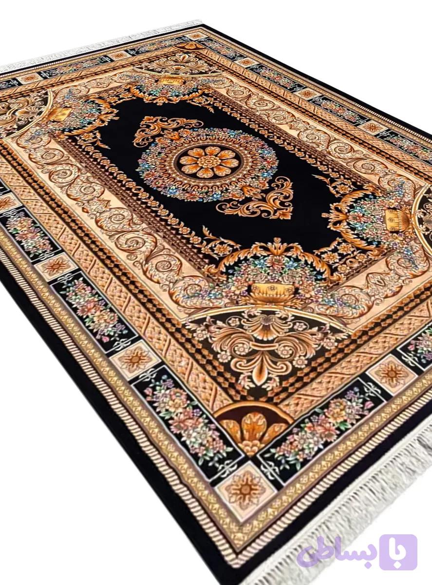 فرش فرانسوی طرح الماس سرمه ای (مشکی) 1200 شانه کد 2555021068 — تصویر 1