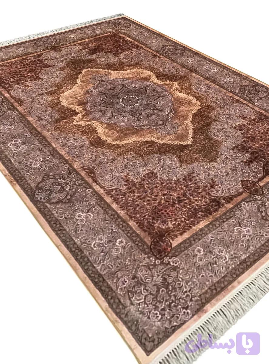 فرش ماشینی طرح شادی رنگ نسکافه ای 1200 شانه کد 2555037017 — تصویر 1