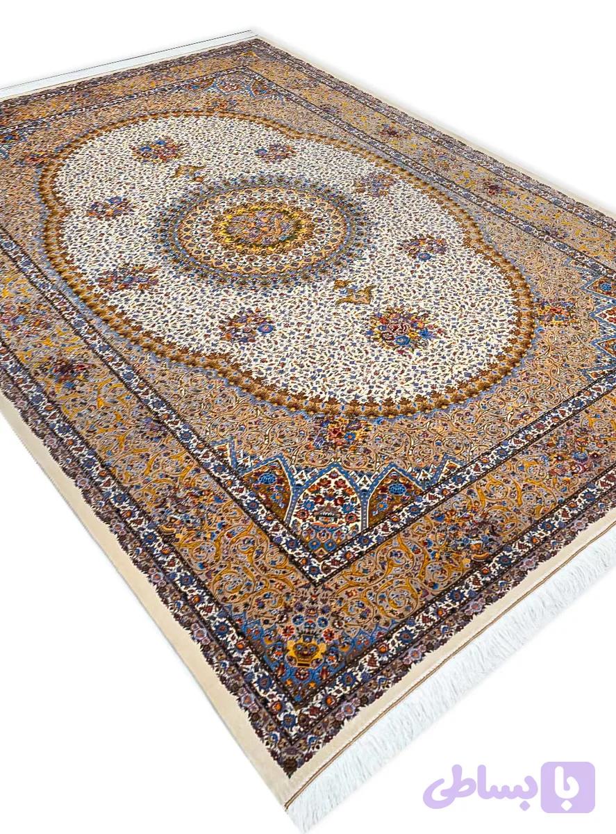 فرش ابریشم طرح مینا 1700 شانه تراکم 5100 کد v524 — تصویر 1