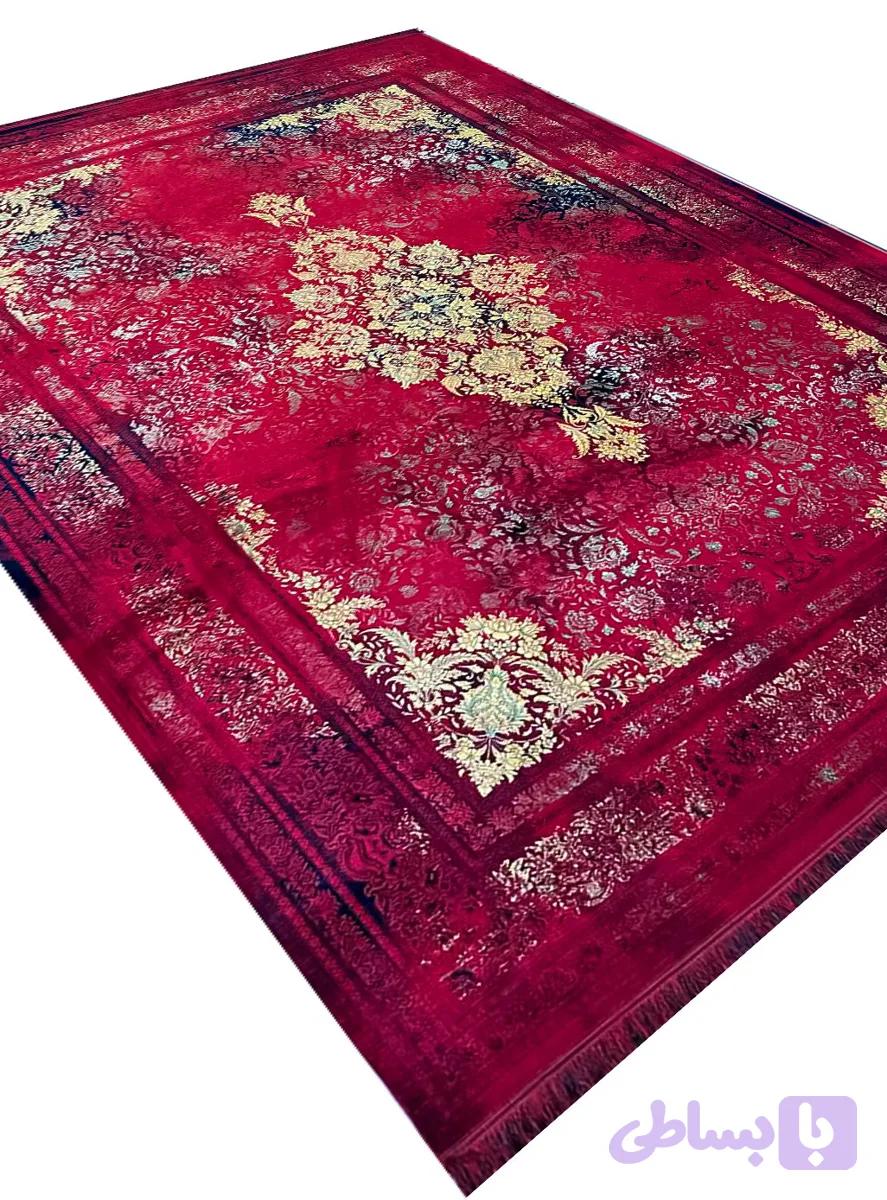 فرش طرح آراد 1200 شانه رنگ لاکی کد 1229 — تصویر 1
