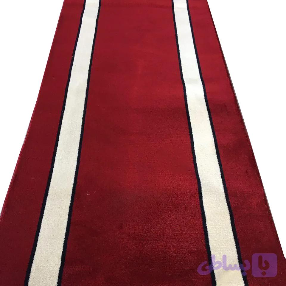 فرش تشریفاتی ساده زمینه قرمز کد 10528 — تصویر 1