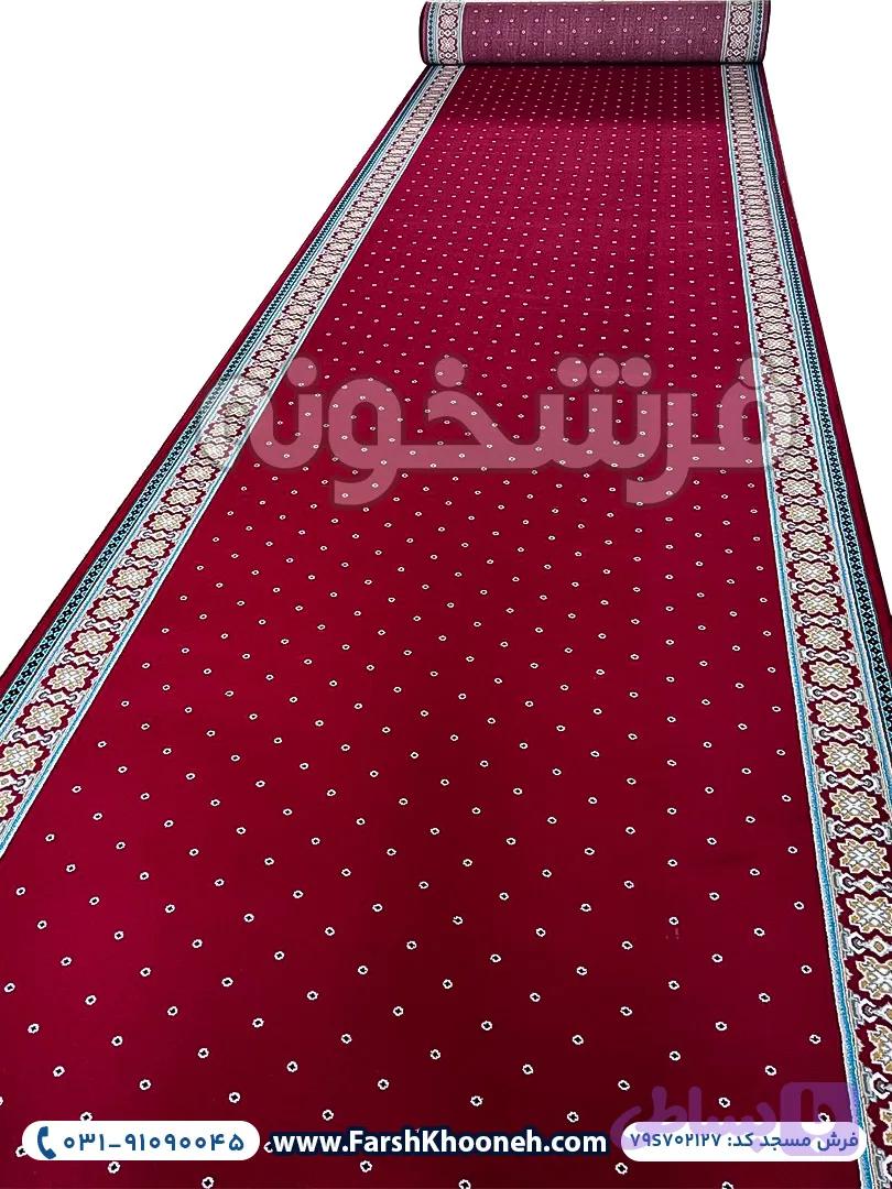 فرش تشریفات سجاده ای طرح افشان نعیم رنگ روناسی کد 2127 — تصویر 1