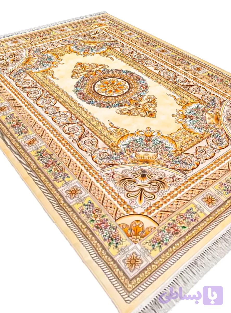 فرش طرح فرانسوی رنگ سفید 1200 شانه کد 2555021000 — تصویر 1