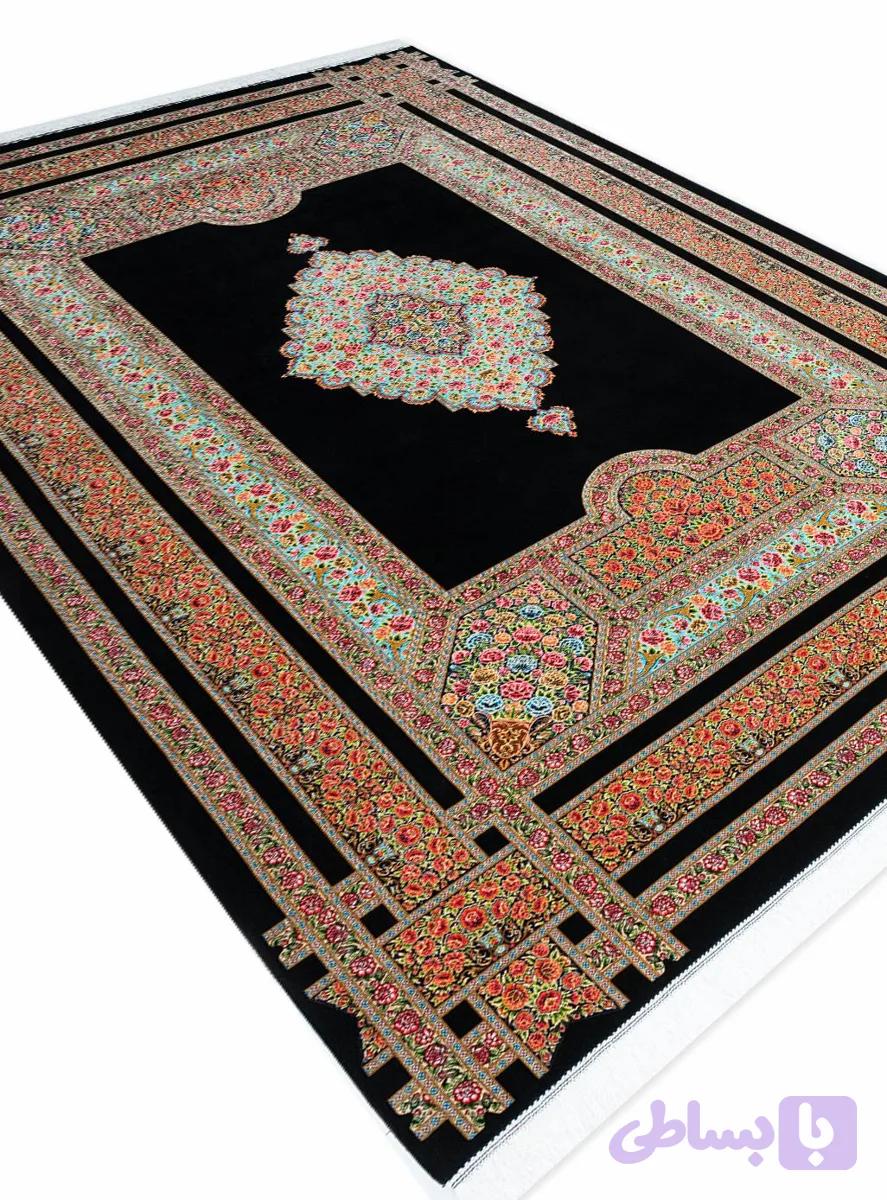 فرش ابریشم طرح گل سرخ 1700 شانه تراکم 5100 کد Q145 — تصویر 1