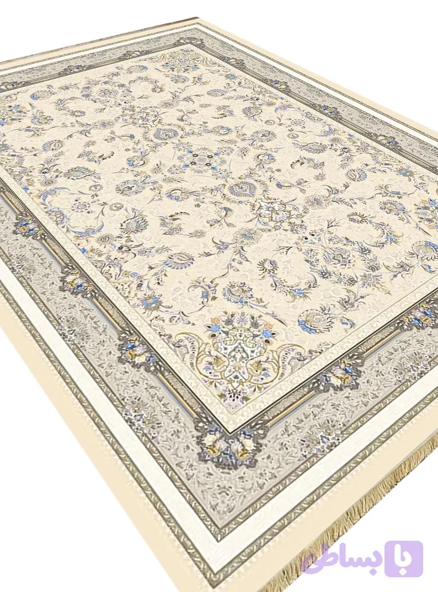 فرشینه طرح فرش افشان رنگ کرم کد Y1517 — تصویر 1
