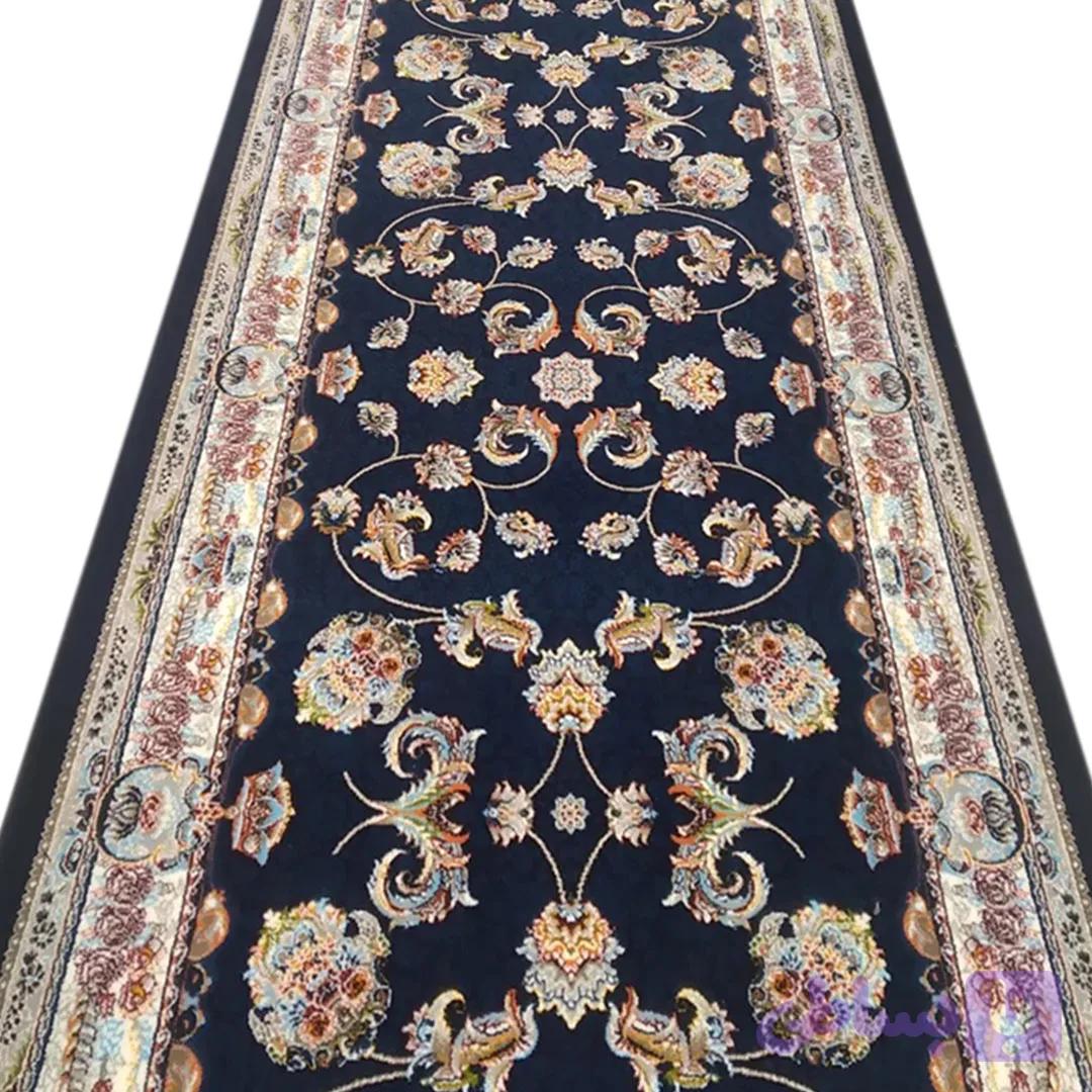 فرش کناره روژین سرمه ای 700 شانه تراکم 2550 کد 1078 — تصویر 1