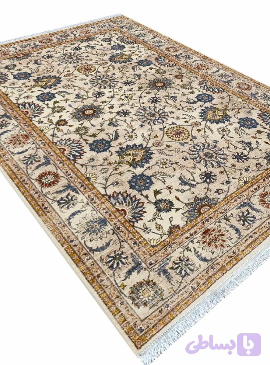 فرش سلطان آباد طرح نگار رنگ کرم بژ 700 شانه کد 76005 — تصویر 1