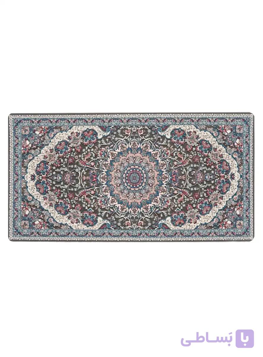 پشتی ترنج دار طرح ارکیده رنگ دودی 1200 شانه کد 3330 — تصویر 1