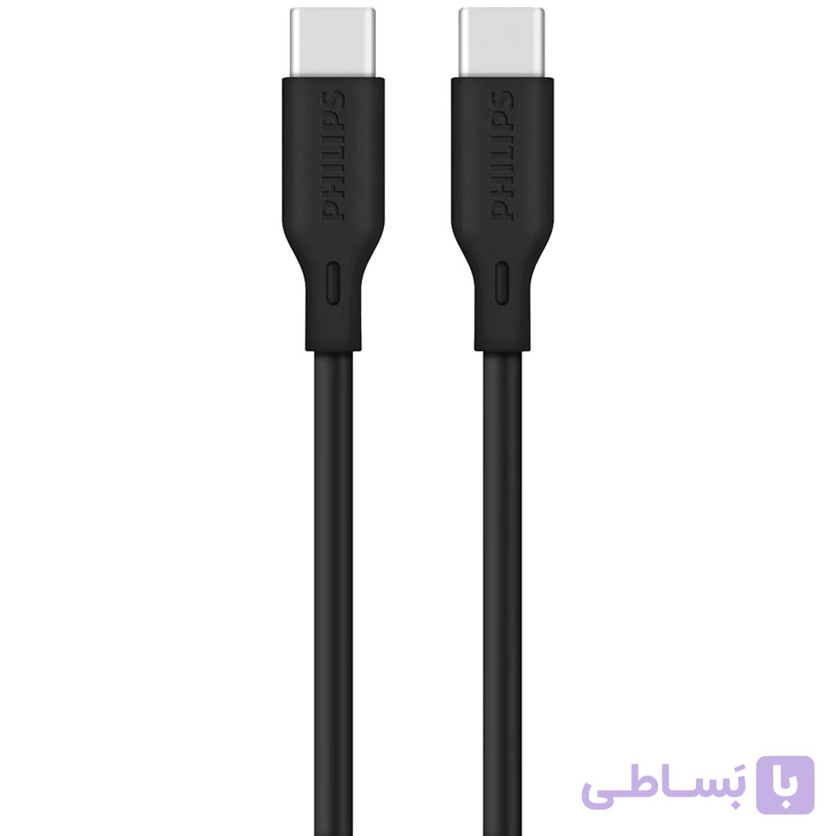 کابل تایپ سی 65 وات فیلیپس Philips مدل DLC4561CB طول 2 متری — تصویر 1