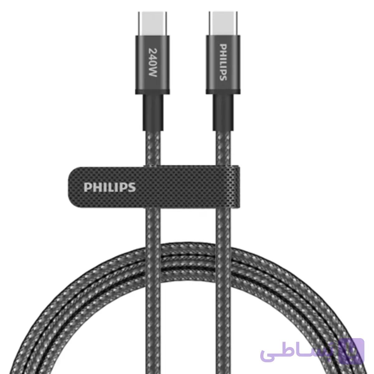 کابل تایپ سی 240 وات 5 آمپر فیلیپس Philips مدل DLC7030C طول 1 متر — تصویر 1