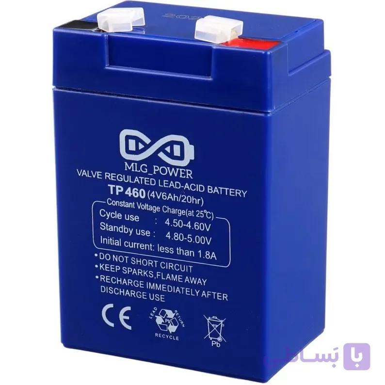 باتری لید اسید 4 ولت 6 آمپر مارک MLG POWER مدل TP460