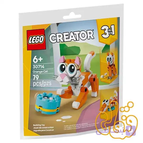 ساختنی لگو پولی‌بگ کریتور گربه نارنجی Orange Cat 30714 — تصویر 1