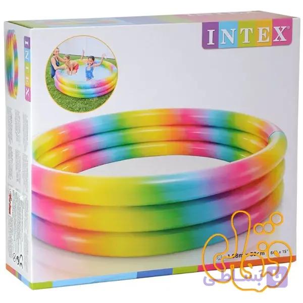 استخر بادی رینگی دایره رنگین کمان 168 سانتیمتر اینتکس 58449 — تصویر 1