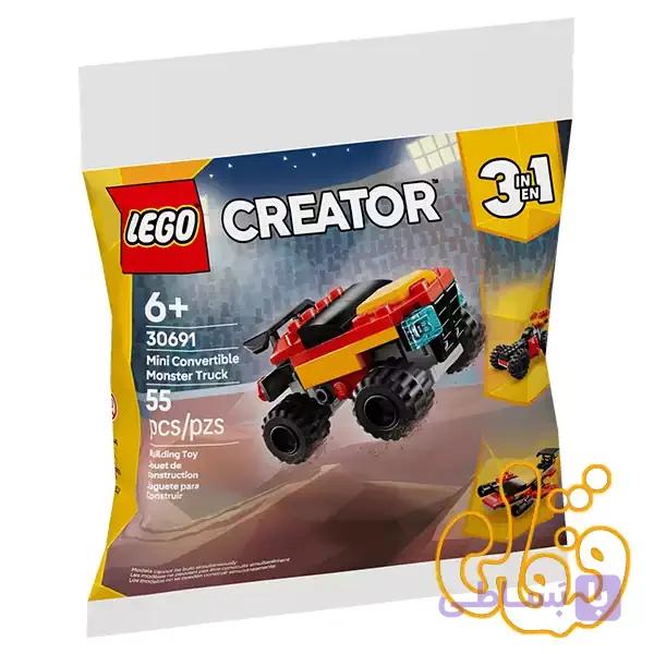 ساختنی لگو پولی‌بگ کریتور ماشین هیولای کوچک تبدیل شونده Mini Convertible Monster Truck 30691 — تصویر 1