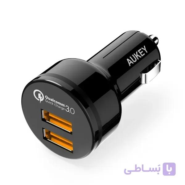شارژر فندکی دو پورت AUKEY CC-T8 با توان 36 وات | Quick Charge 3.0 — تصویر 1