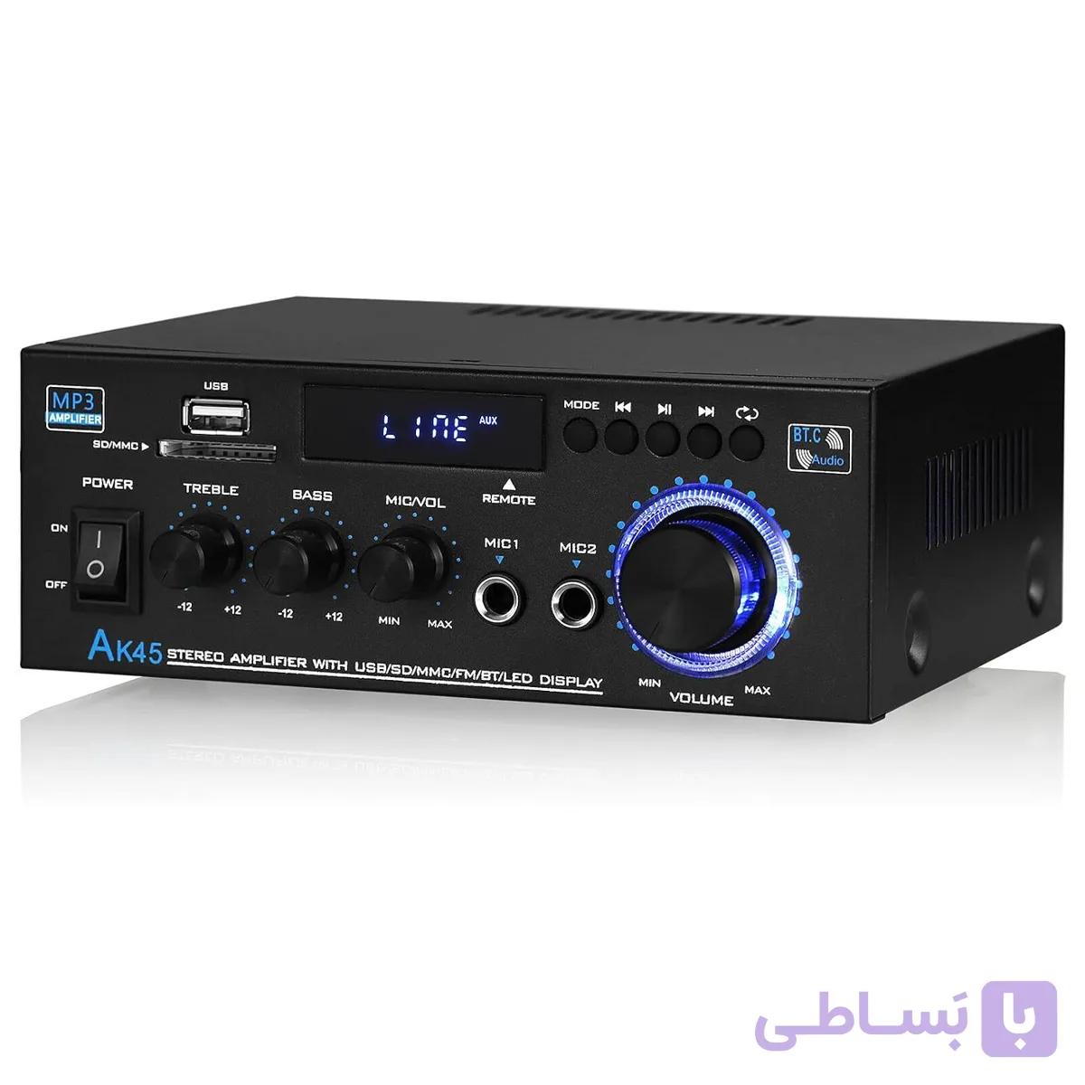 آمپلی فایر بلوتوثی Nobsound AK-45 | آمپلی فایر استریو 2 کاناله با USB، SD، FM و کارائوکه — تصویر 1