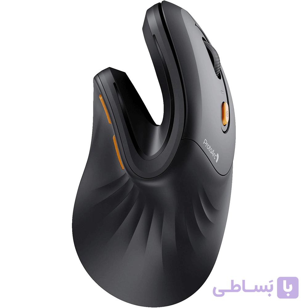 ماوس عمودی ارگونومیک ProtoArc EM11 NL | بی‌سیم، سه‌دستگاهه و شارژی (سفید طلایی) — تصویر 1
