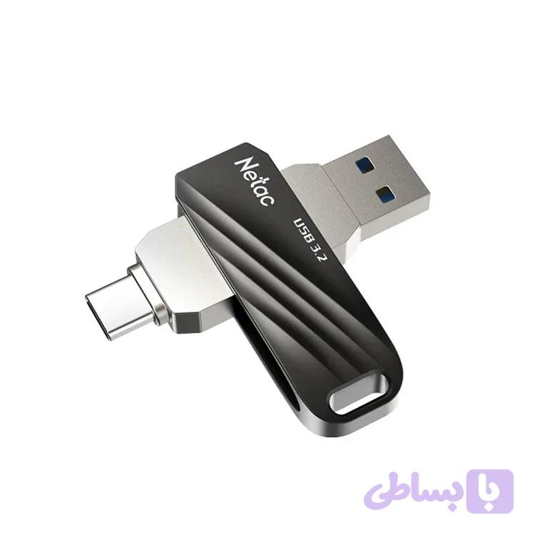 فلش مموری نتاک NETAC US11 USB 3.0 + TYPE-C 64GB — تصویر 1