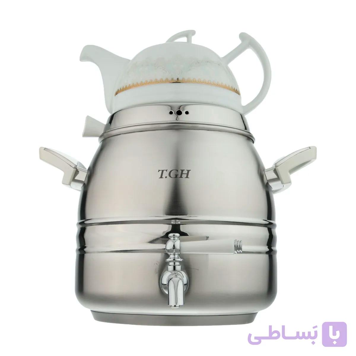 ست کتری و قوری تابناک طرح قیطاسی مدل 5050