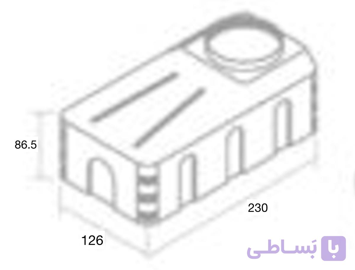 مخزن پلی اتیلن تک لایه 2000 لیتری مکعبی افقی طبرستان