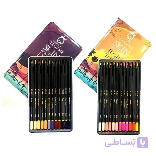 مداد رنگی طیف پوست 12 رنگ Dark و Light ام کیو (ست 2 عددی) — تصویر 1